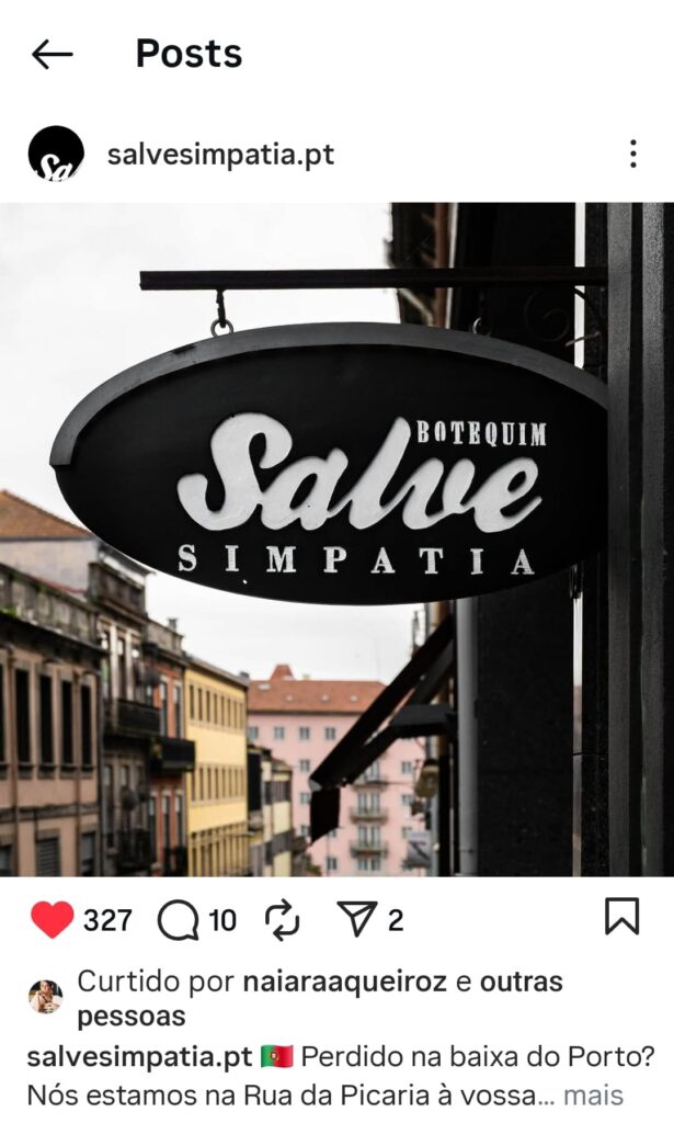 post salve simpatia bar brasileiro no porto instagram